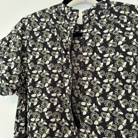 Marni black/olive/beige floral high-neck cotton midi dress - size 40 (US 6/8) - Picture 10 of 13